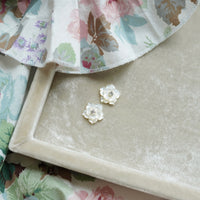 Petite Mother of Pearl Blossom Studs