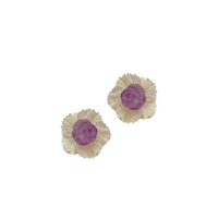 Petite Mother of Pearl and Amethyst Studs
