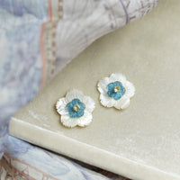 Grand Mother of Pearl and London Blue Studs
