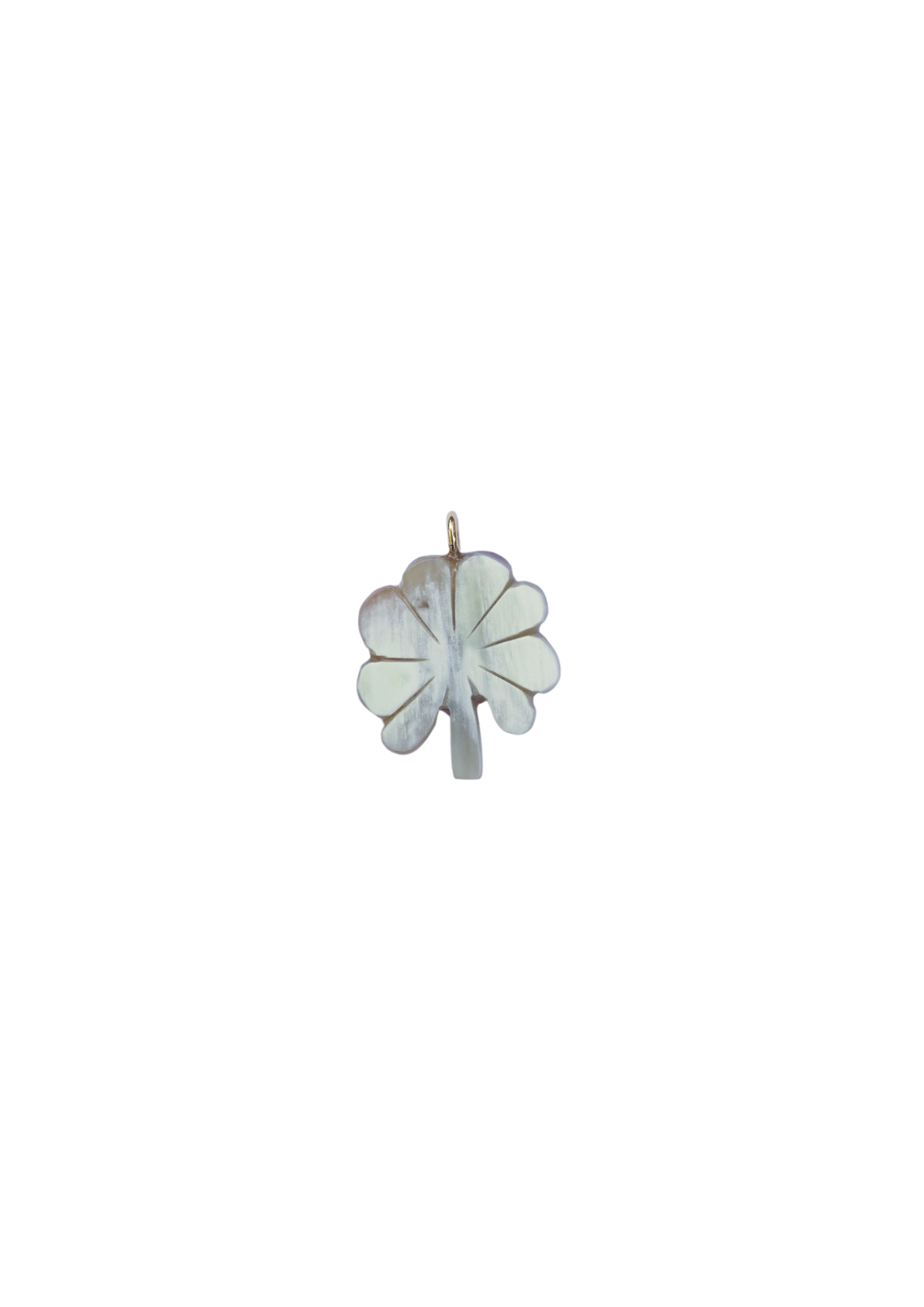 Four-leaf clover shamrock pendant on a white background
