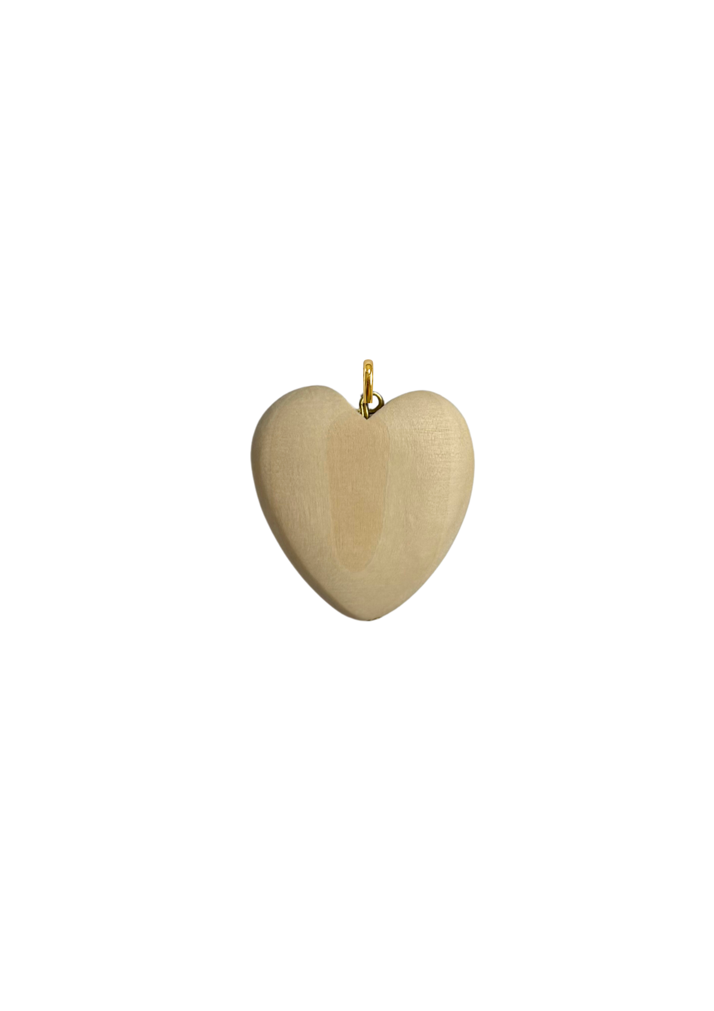 Ivory Wooden Heart Charm