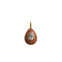 Caramel Enamel Teardrop Bezel Charm