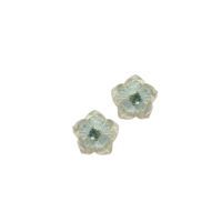Petite Mother of Pearl and Mint Blue Blossom Studs