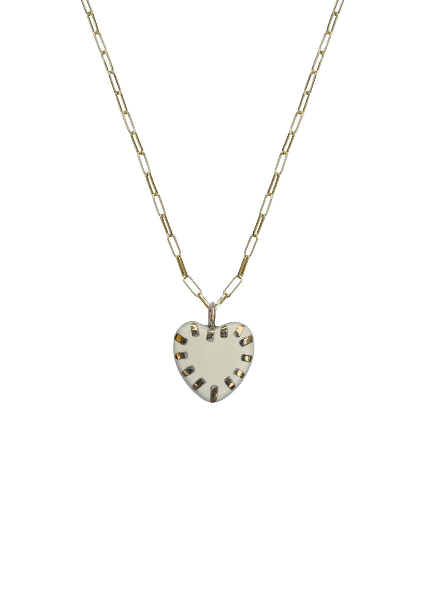 Necklace with a heart-shaped pendant on a white background