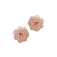 Grand Rose Quartz and Rose Studs