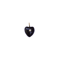 Mini Heart Embellished Dark Horn Charm