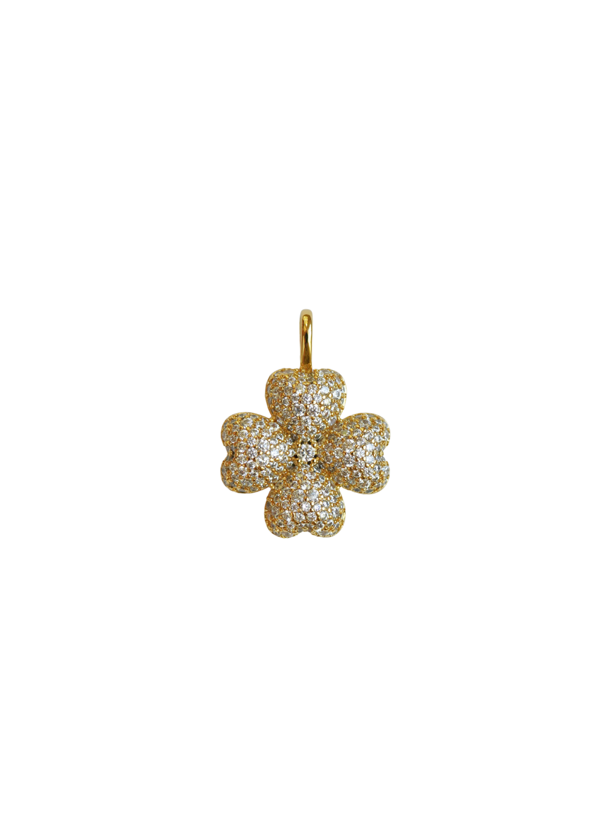Embellished Blanc Clover Charm