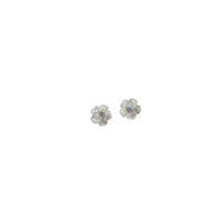 Mother of Pearl Chinoiserie Blossom Flower Stud