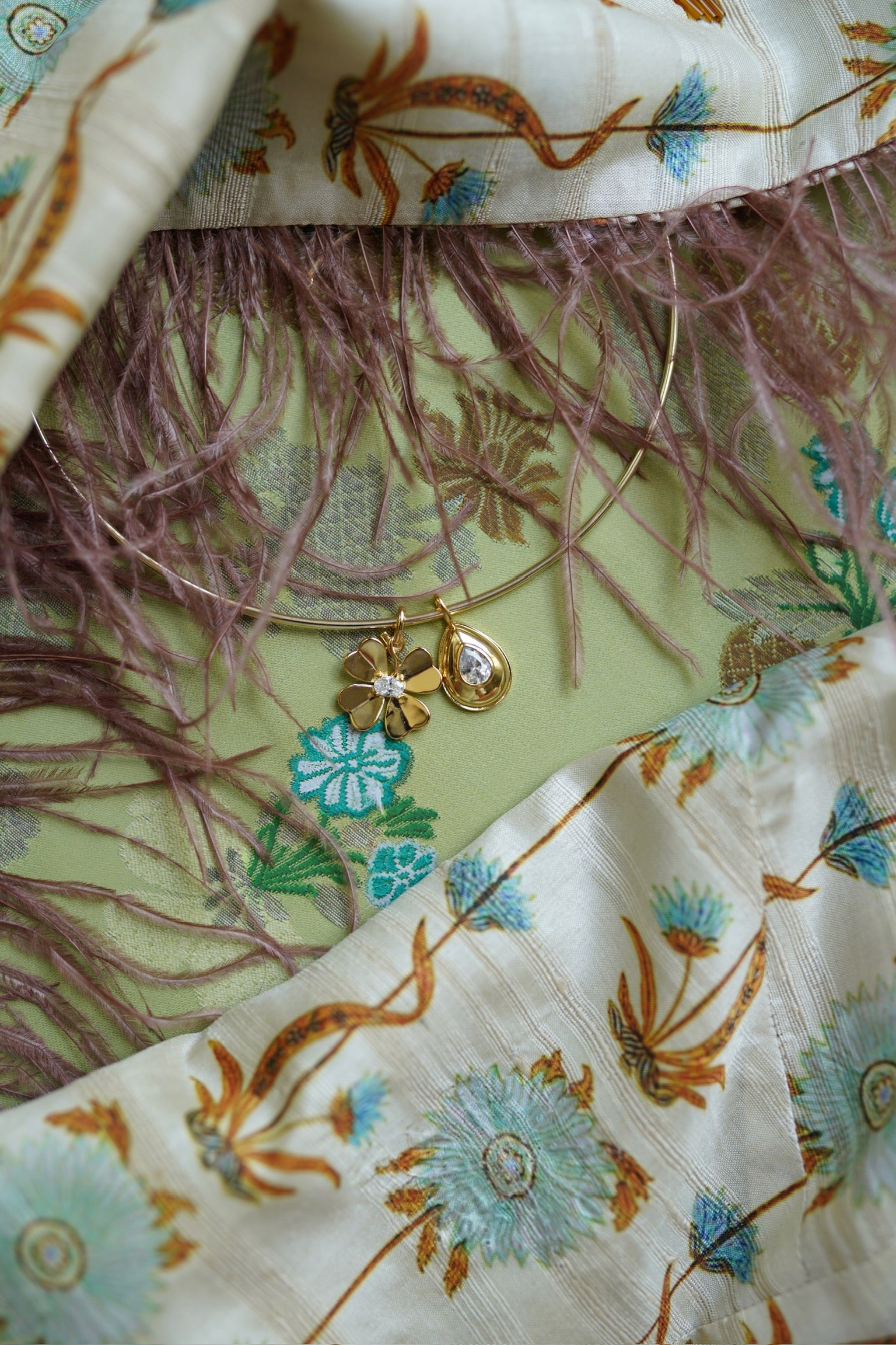 Golden Teardrop Bezel Charm