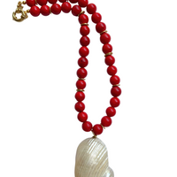 Coral and Shell Necklace