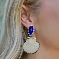 One of a Kind: Embellished Drop Earring + Seashell