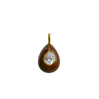 Chocolat Enamel Teardrop Bezel Charm
