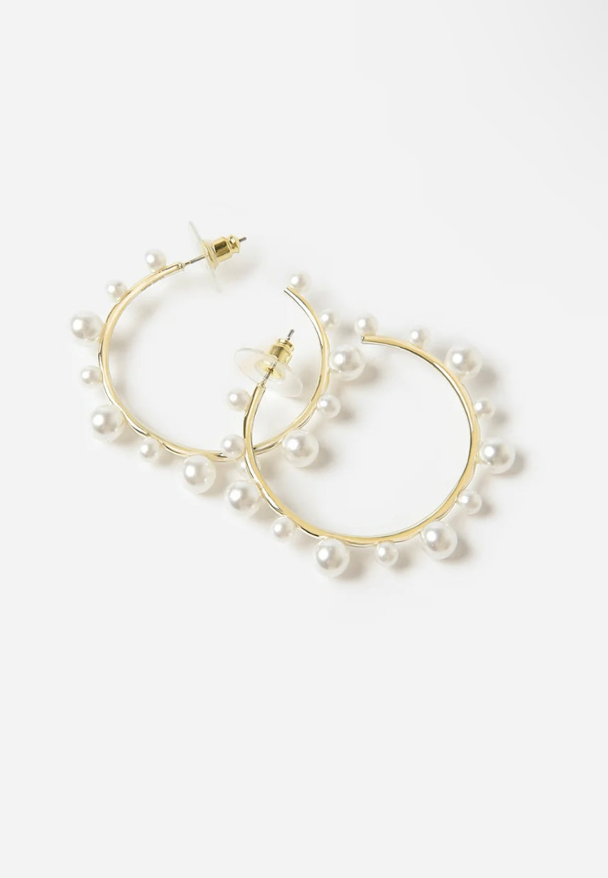 Pearly Split Hoop Earrings Pearly Split Hoop Earrings