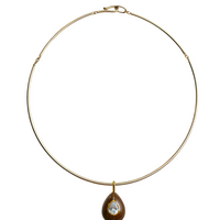 Chocolat Enamel Teardrop Bezel Charm