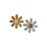 Canary & Blanc Mismatch Daisy Stud