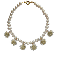Pearl and Mother of Pearl Daisy Necklace