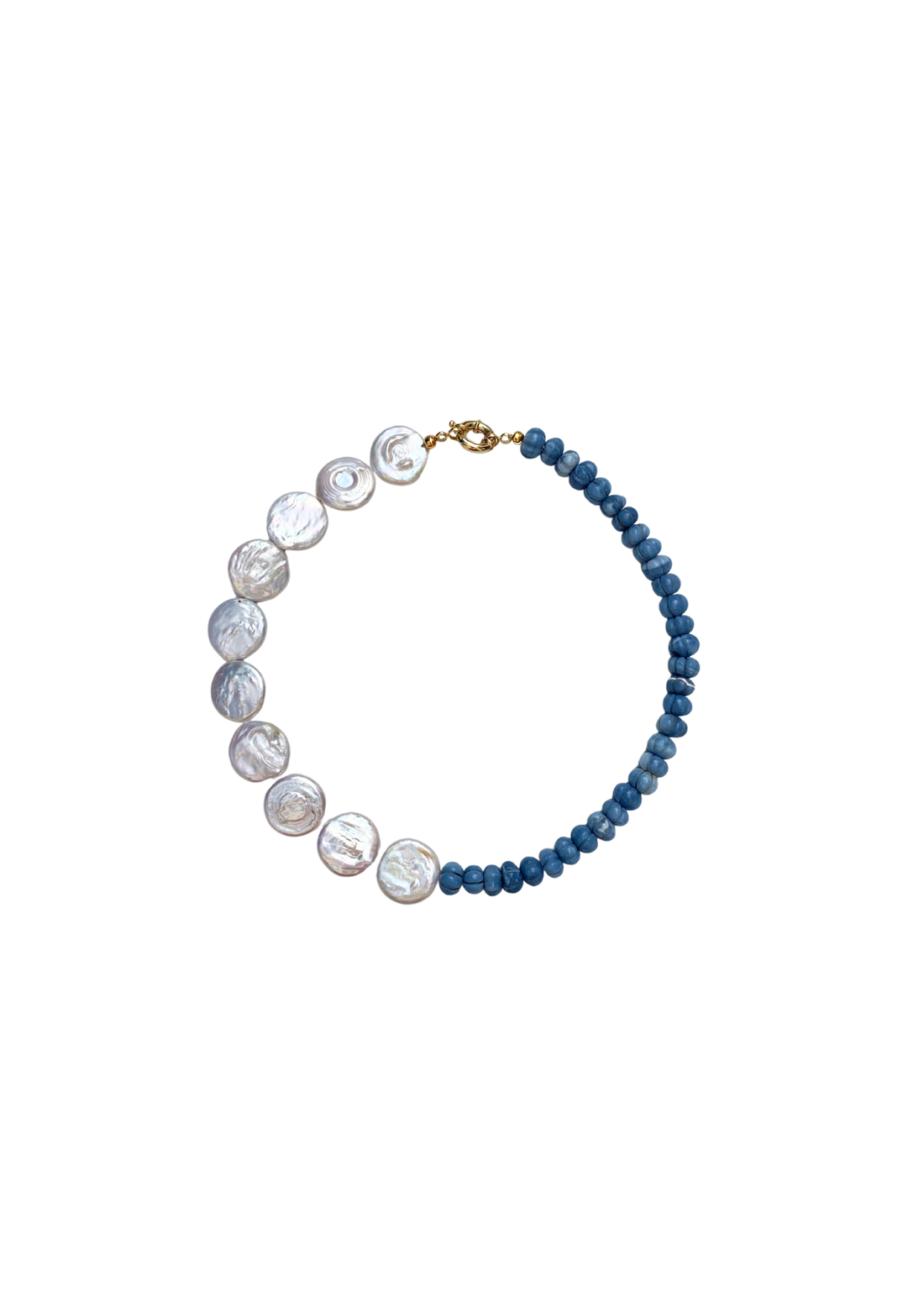 Limited Edition: Denim Opal & Freshwater Coin Pearl Necklace
