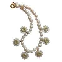Pearl and Mother of Pearl Daisy Necklace