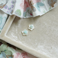 Flash Sale: Petite Mother of Pearl and Amazonite Rose Studs