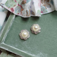 Grand Rose Quartz and Pearly Studs