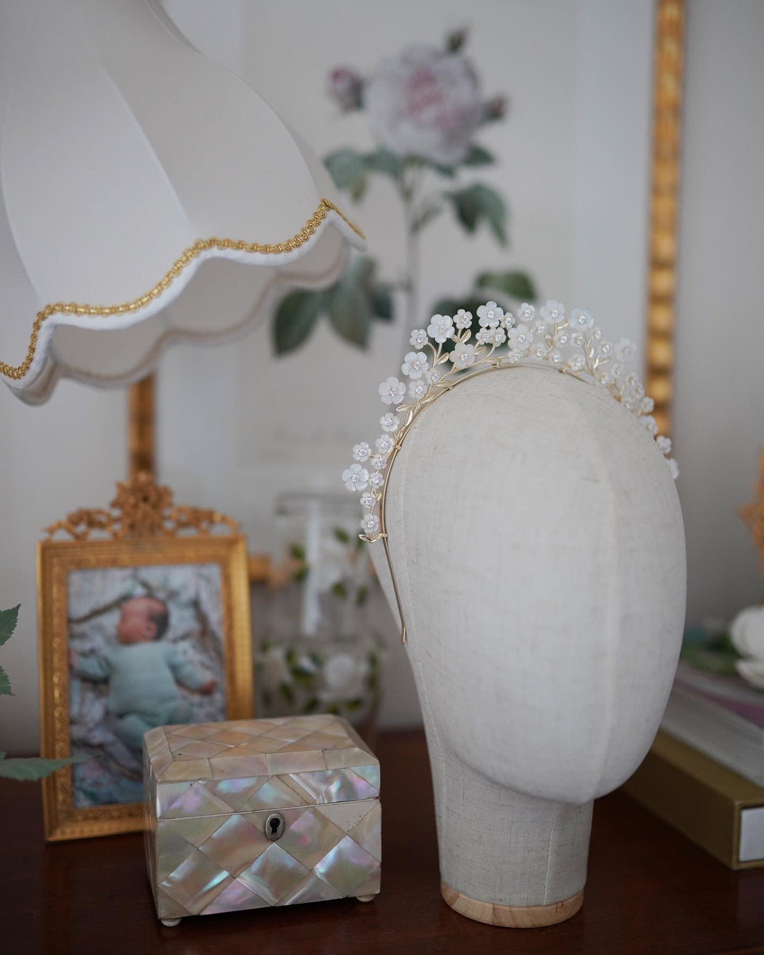 Mother of Pearl Chinoiserie Crown