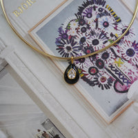 Pre Order: Noir Enamel Teardrop Bezel Charm