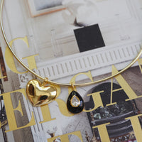 Pre Order: Noir Enamel Teardrop Bezel Charm