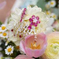Magenta Flower + Embellished Tassels