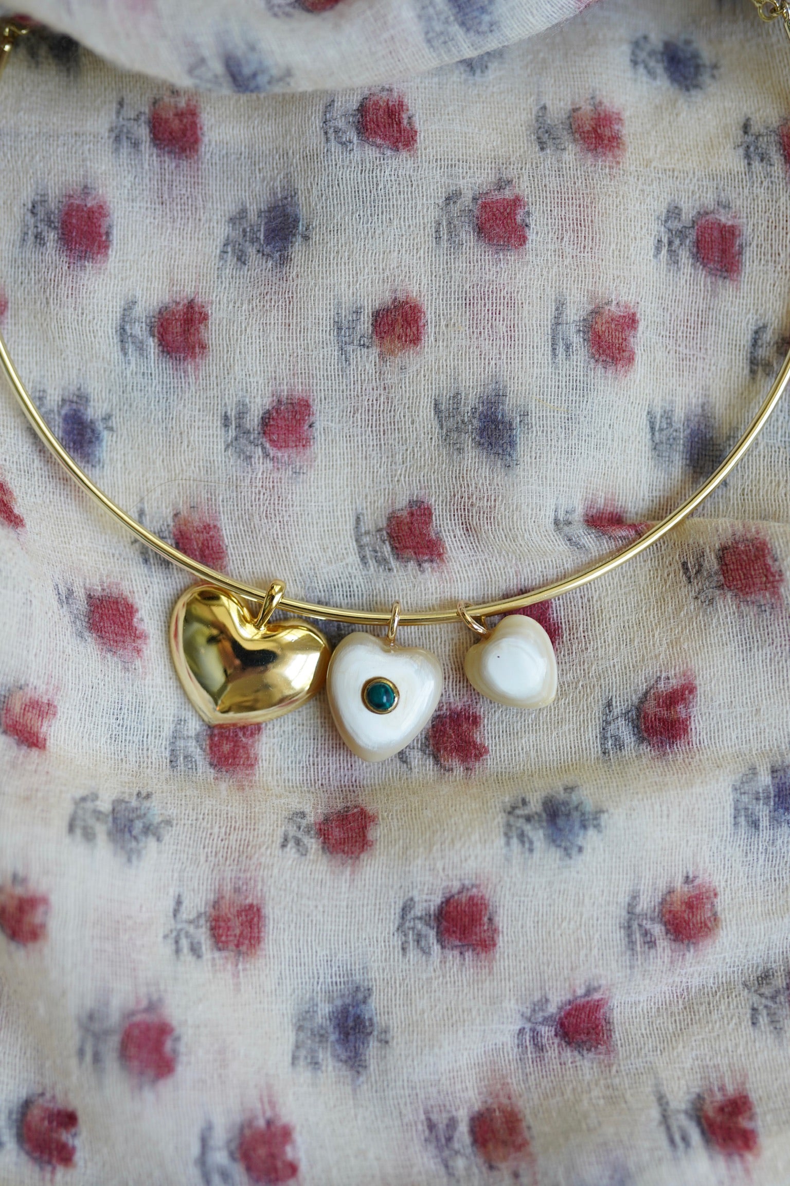 Mini Heart Embellished Horn Charm
