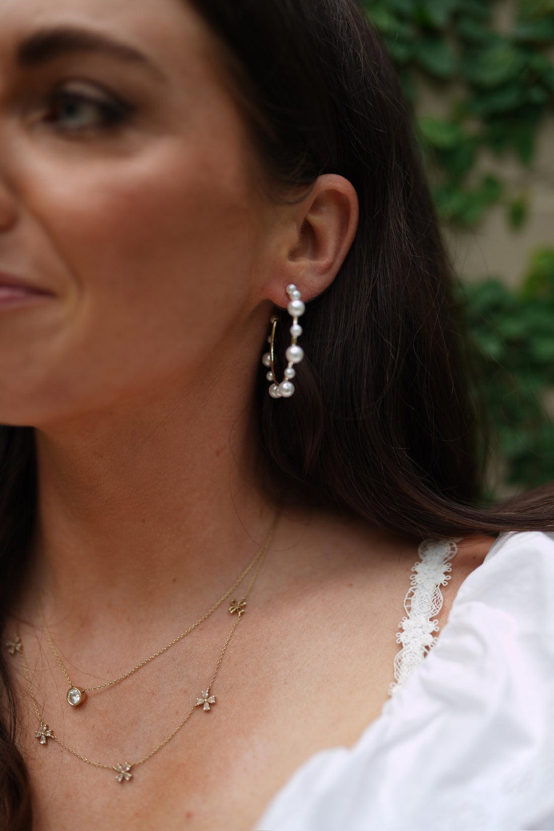 petite pearly hoop
