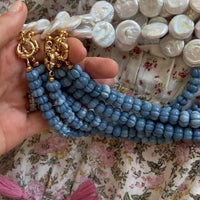 Limited Edition: Denim Opal & Freshwater Coin Pearl Necklace