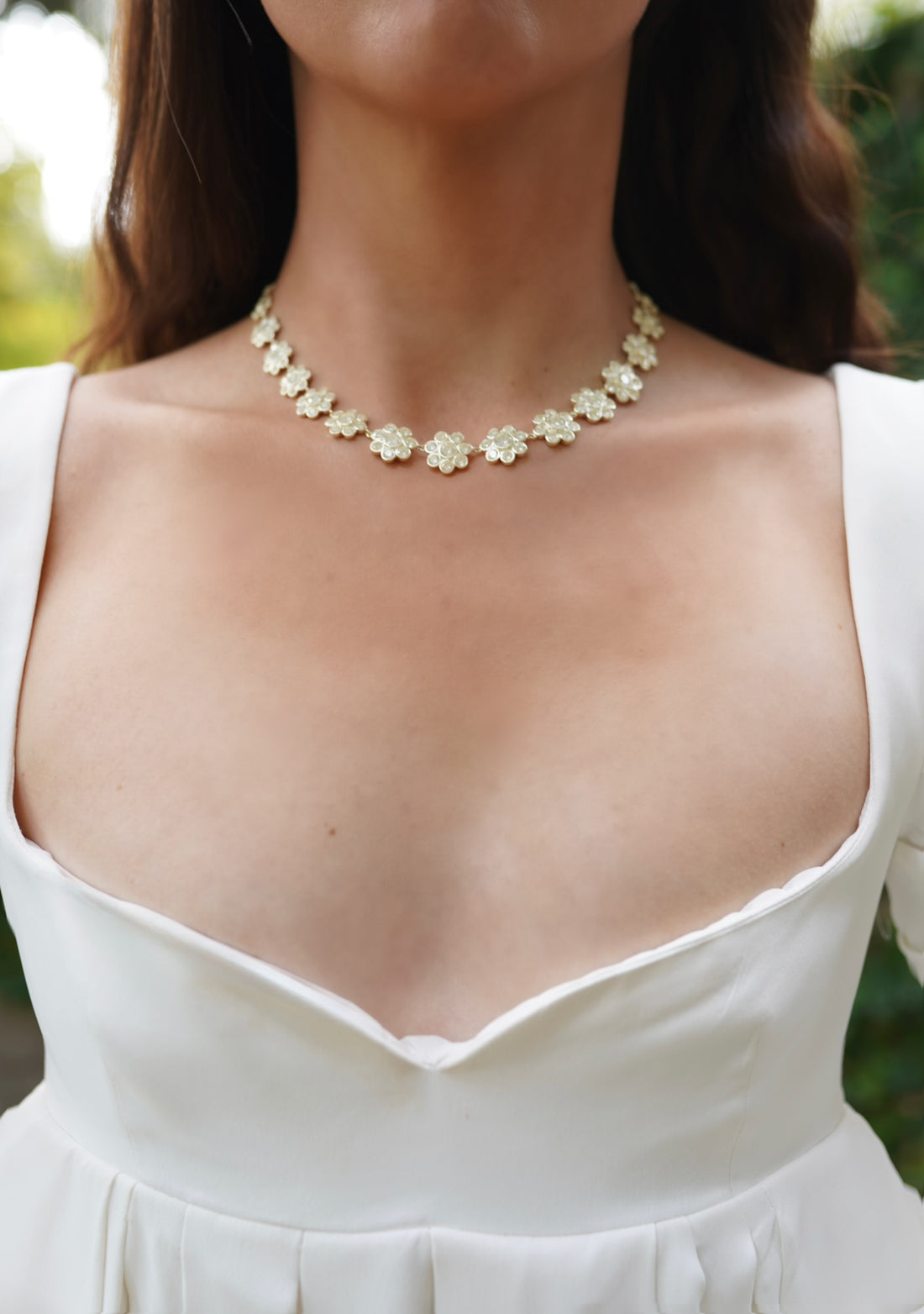 Bezel Flower Necklace