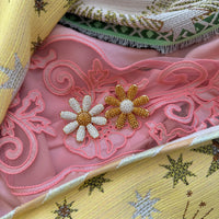 Canary & Blanc Mismatch Daisy Stud