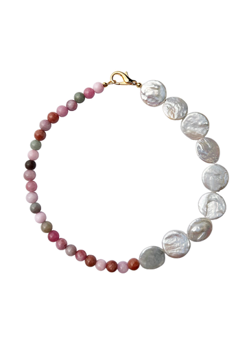 Limited Edition: Freshwater Pearl Coin & Multicolor Beaded Necklace