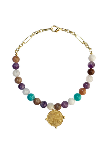 Limited Edition: Multicolored Bead & Chain Pendant Necklace
