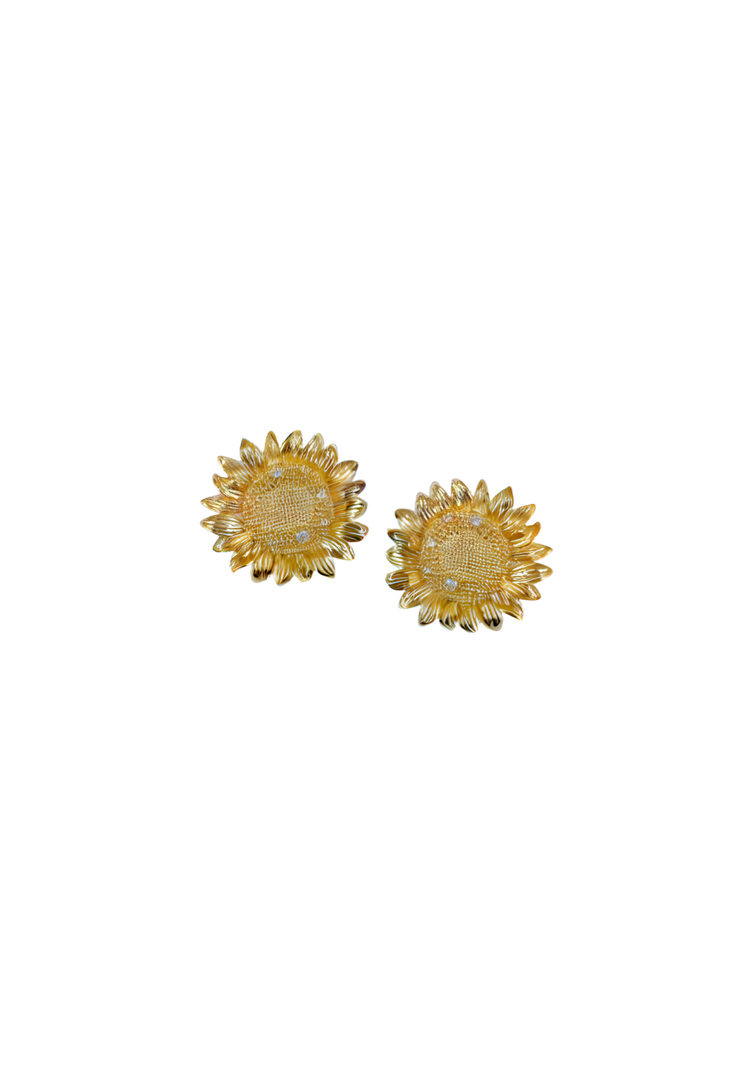 Petite Embellished Golden Sunflower Studs