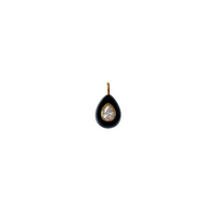 Pre Order: Noir Enamel Teardrop Bezel Charm
