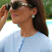 Aquamarine Flower Studs