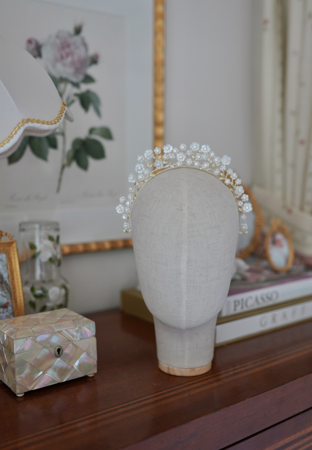 Mother of Pearl Chinoiserie Crown