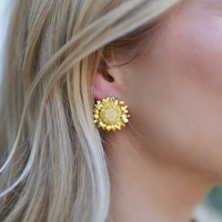 Petite Embellished Golden Sunflower Studs