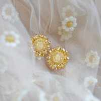 Petite Embellished Golden Sunflower Studs