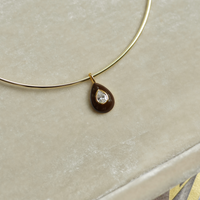 Chocolat Enamel Teardrop Bezel Charm