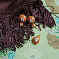 Caramel Enamel Teardrop Bezel Charm