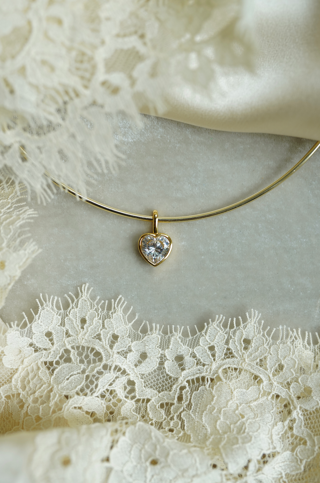 Bezel Heart Charm