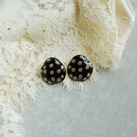 Noir Embellished Pebble Studs
