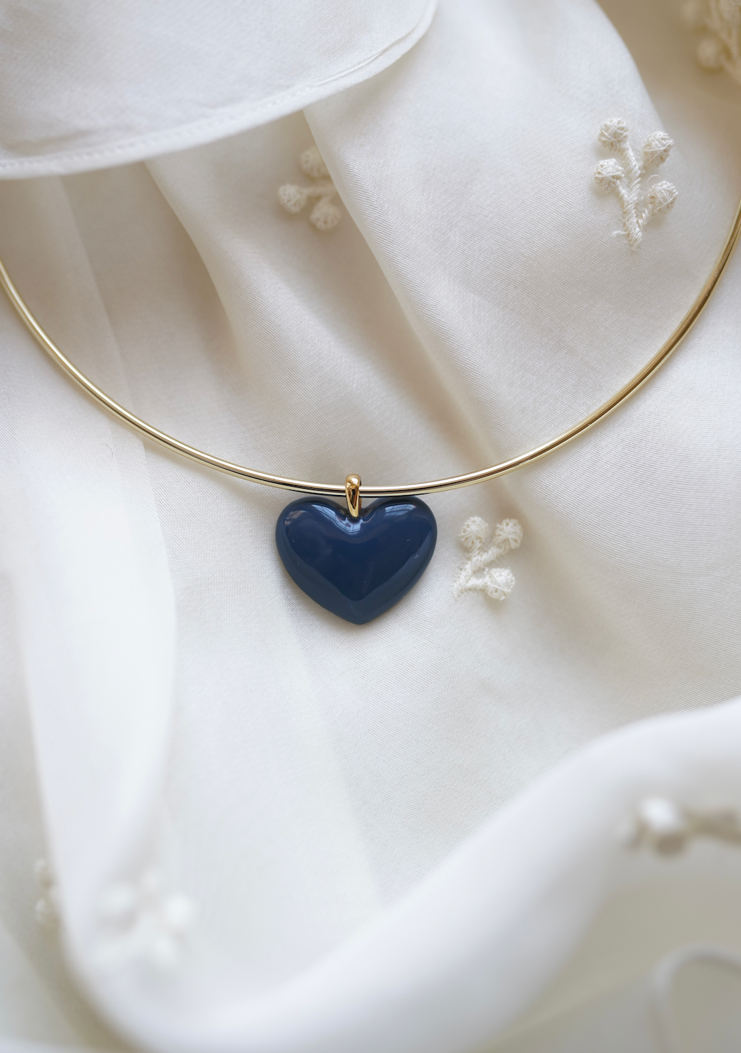 Navy Heart Charm