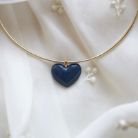 Navy Heart Charm
