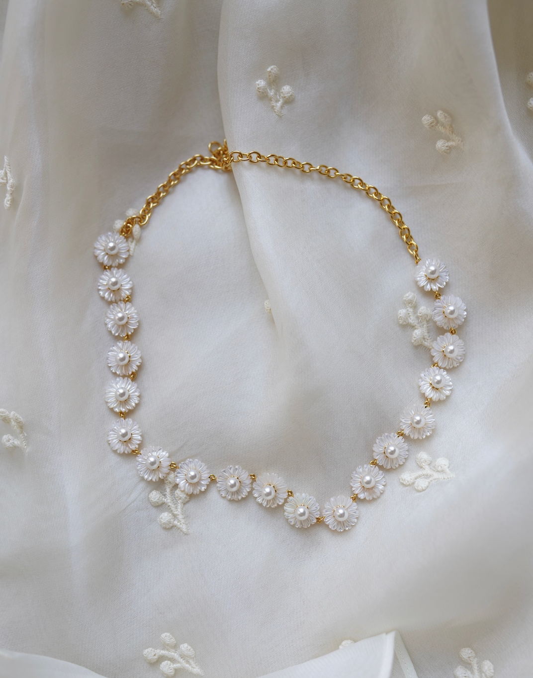 Mother of Pearl Wildflower Necklace