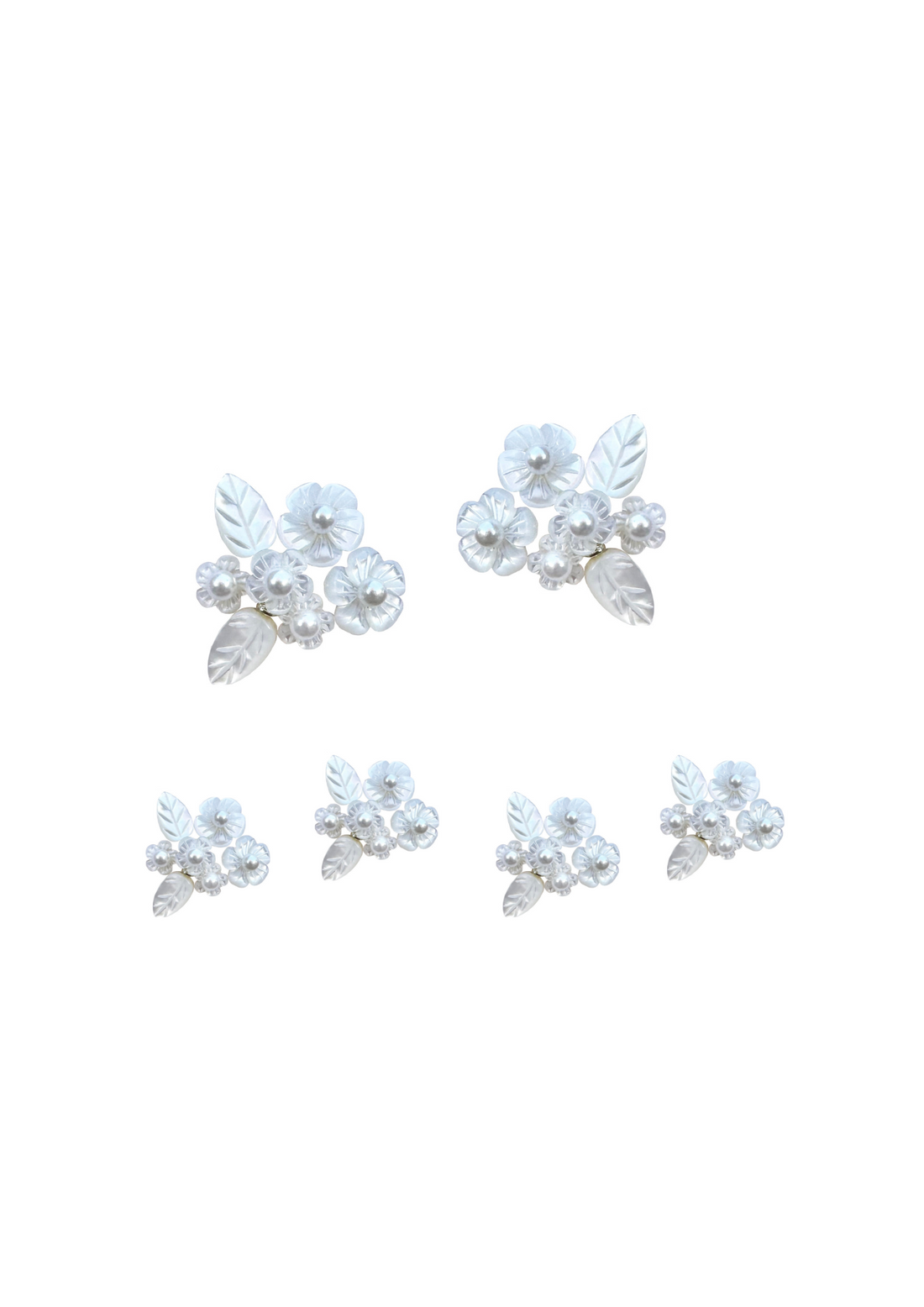 Mother of Pearl Flower Studs + Cufflinks Set