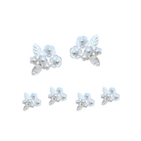 Mother of Pearl Flower Studs + Cufflinks Set